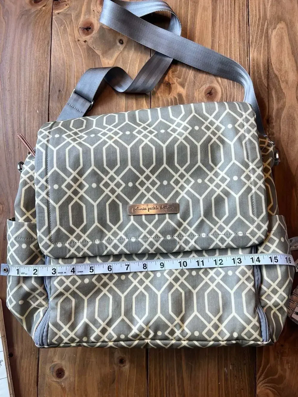 Petunia Pickle Bottom Glazed Boxy Backpack Diaper Bag in Quartz Geometric Patter